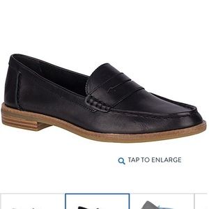Sperry Women’s Black Leather Seaport Penny Loafer